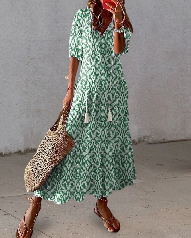 Pell Women's Maxi Dress – Bohemian Chic, Lightweight Cotton & Summery Ibiza Style