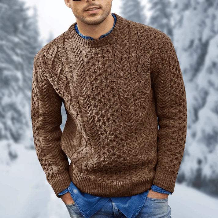 Ronan Men's Sweater – Insulating, Refined Cable-Knit Pullover for Cozy Winters