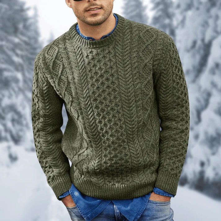 Ronan Men's Sweater – Insulating, Refined Cable-Knit Pullover for Cozy Winters