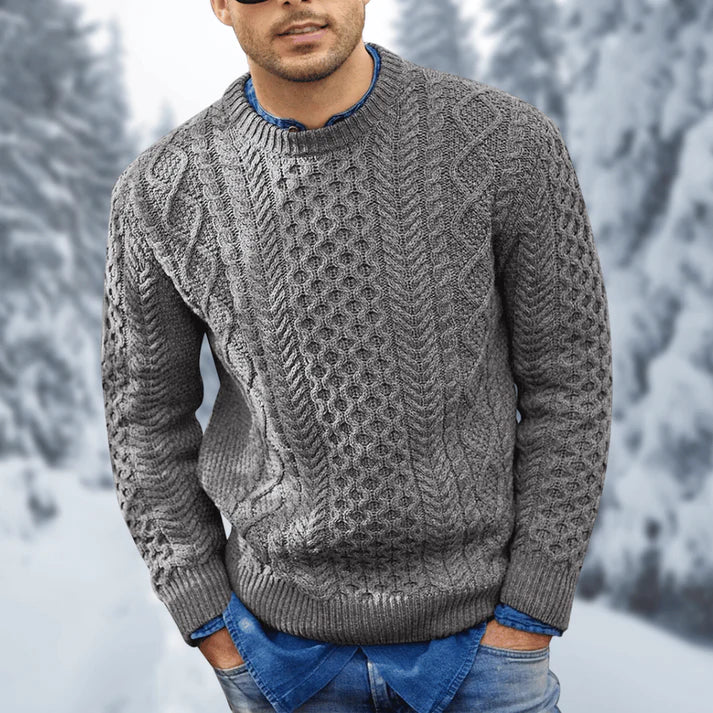 Ronan Men's Sweater – Insulating, Refined Cable-Knit Pullover for Cozy Winters