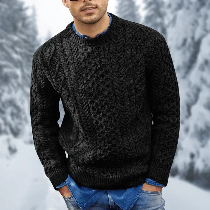 Ronan Men's Sweater – Insulating, Refined Cable-Knit Pullover for Cozy Winters