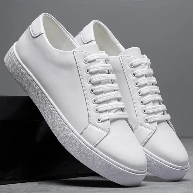 Sable Men's Leather Sneakers – Sleek Genuine Leather Sneakers with a Cushioned Sole and Timeless Design