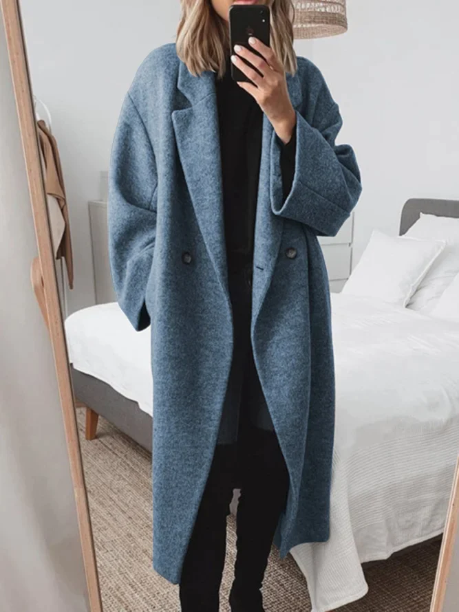 Quila Women's Coat – Long Wool-Blend, Oversized Cut, Refined & Modern