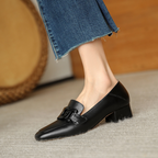 Verity Women's Mary Jane Loafers – Leather Shoes with a Chunky Heel for All-Day Comfort