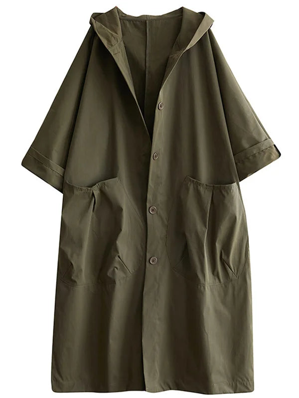 Bastien Women's Trench Coat – Long With Hood Coat with an Sophisticated Fit for Rainy Days