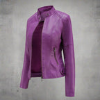 Daria Women's Leather Jacket – Refined Regular Fit with Zippered Handy Pockets & Zip Closure