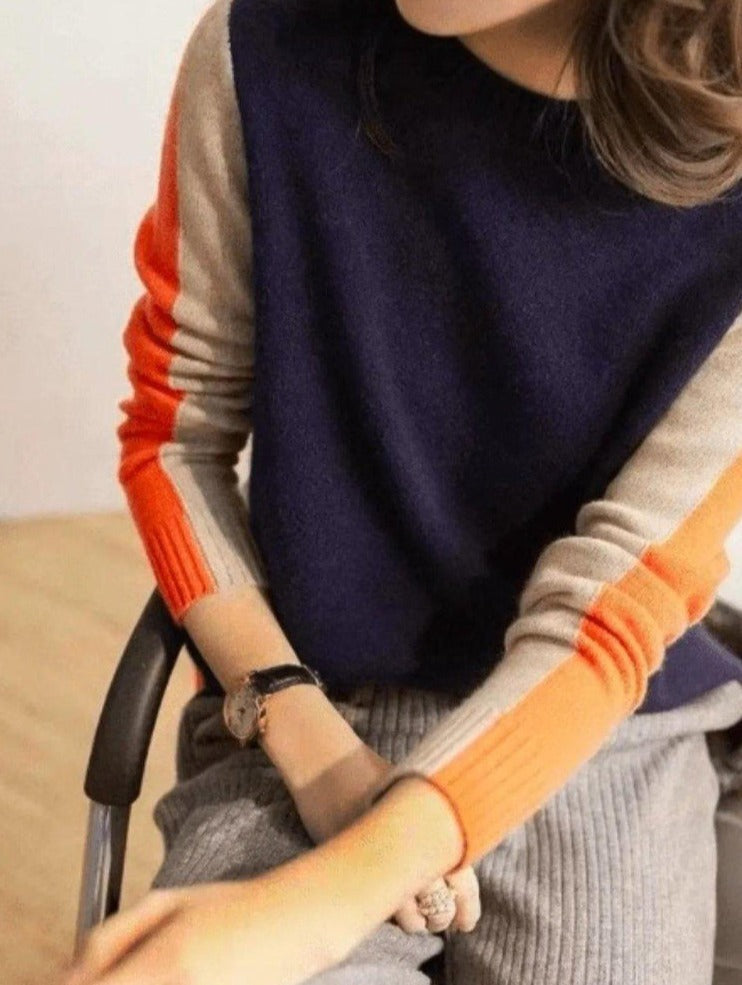 Freya Women's Striped Sweater – Fitted Cut, Graphic Style & Cozy Cotton