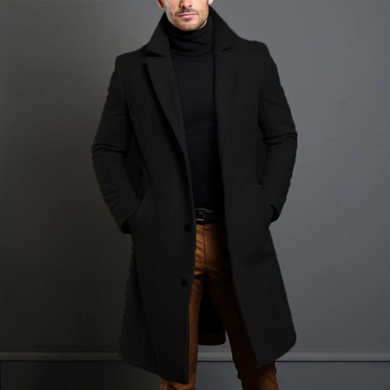 Sabine Men's Wool Coat – Classic Cut with Cozy, Durable Fabric & Timeless Design
