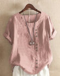 Vance Women's Blouse – Lightweight Linen Blouse with Button-Up Front & Effortless Natural Look