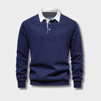 Alaric Men's Polo Sweater – Long-Sleeve Breathable Knit with a Classic Collar & Timeless Style