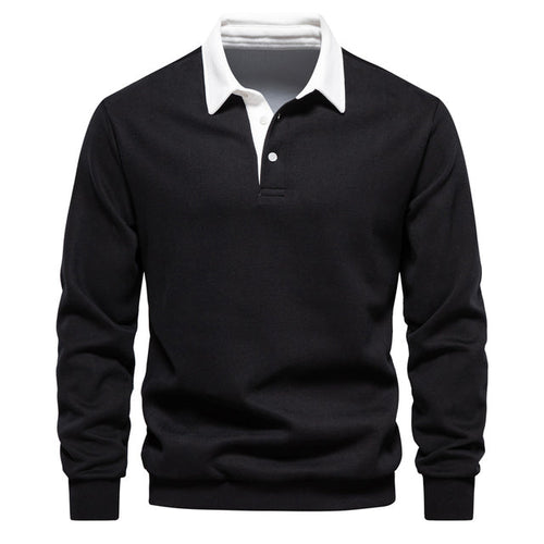 Alaric Men's Polo Sweater – Long-Sleeve Breathable Knit with a Classic Collar & Timeless Style