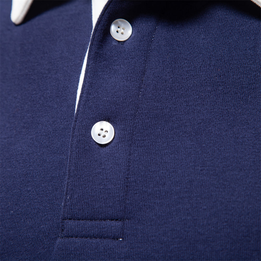 Alaric Men's Polo Sweater – Long-Sleeve Breathable Knit with a Classic Collar & Timeless Style
