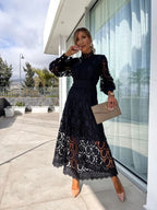Mireille Refined Women's Dress – Lace Dress with Full-Length Sleeves for a Chic Night Out