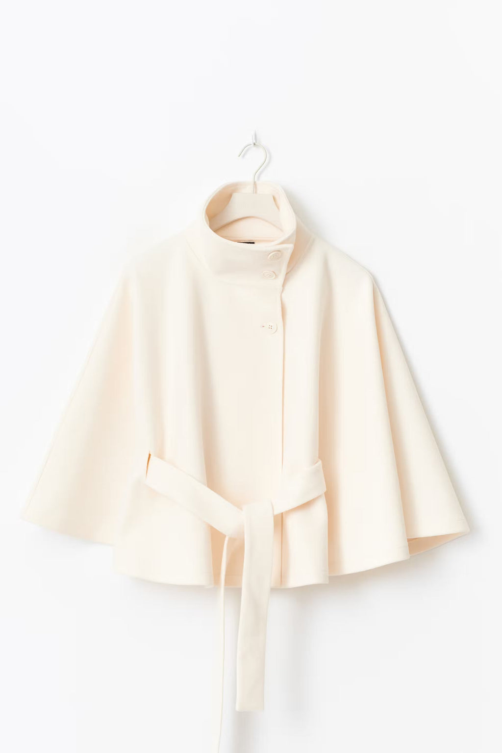 Adalina Women's Wool Coat – Chic Mandarin Collar with Detachable Belt & Easy-Going Fit
