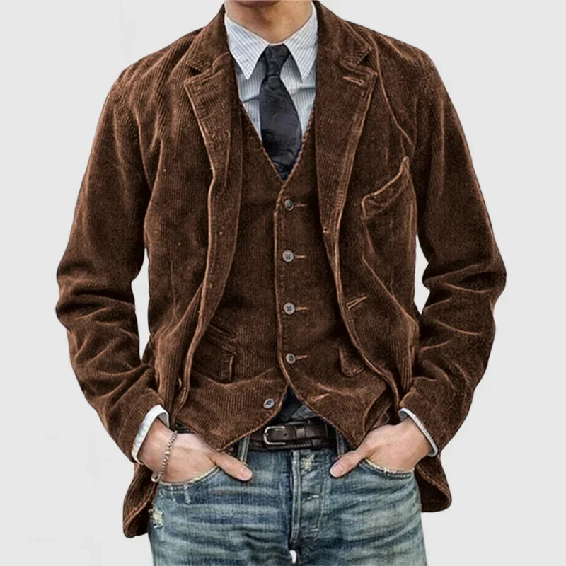 Xavier Men's Corduroy Blazer – Refined, Cozy & Versatile with a Modern Vest