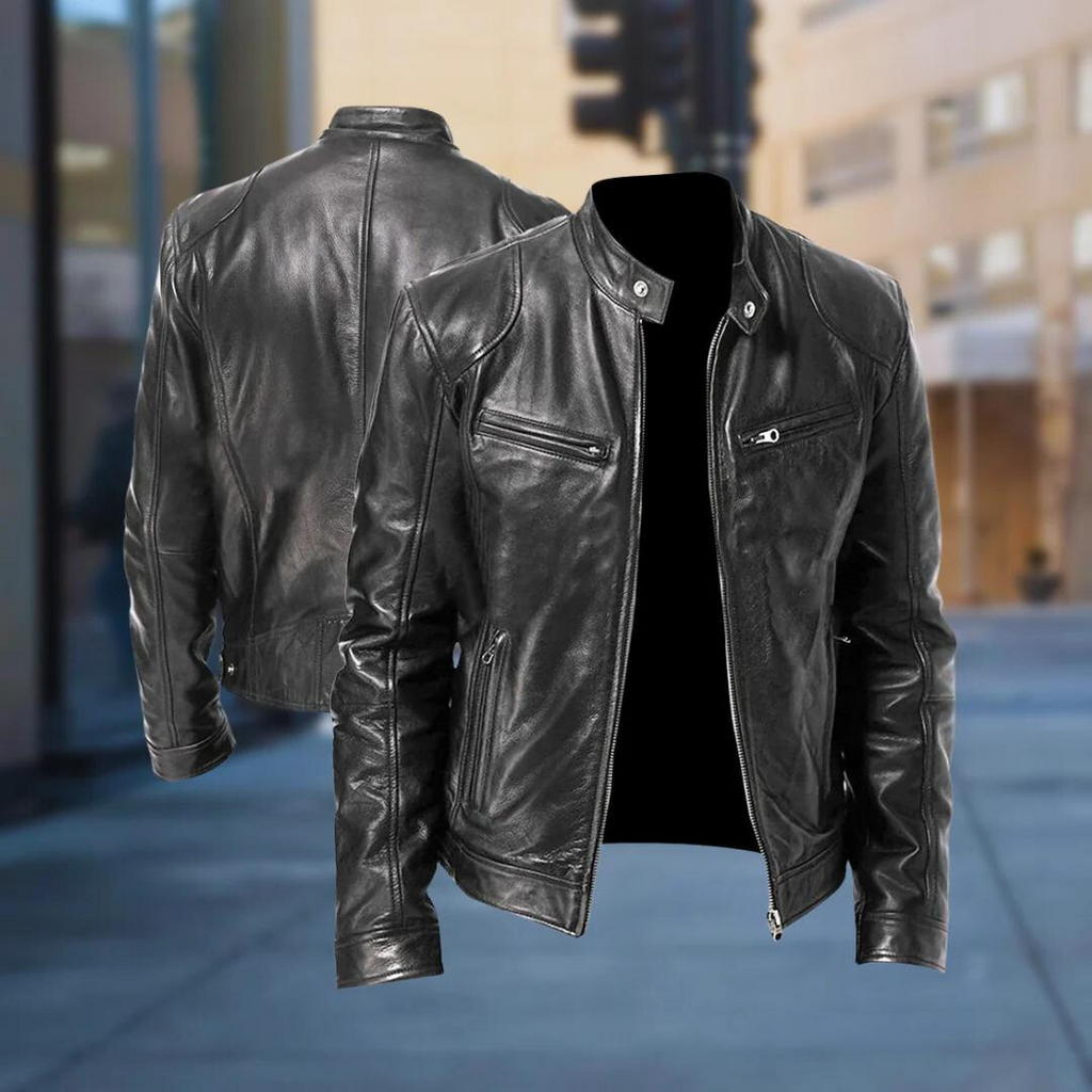 Lachlan Men's Leather Jacket – Sleek & Long-Lasting Bomber with a Modern, Cozy Style