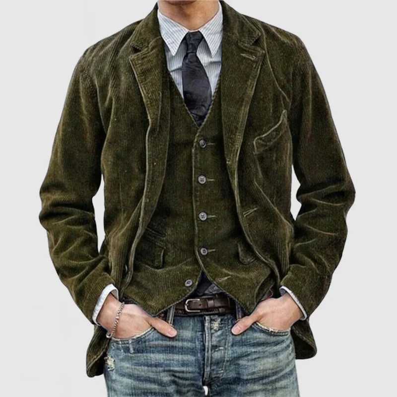Xavier Men's Corduroy Blazer – Refined, Cozy & Versatile with a Modern Vest