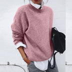 Mireille Cashmere Sweater for Women – A Luxurious Knit with Classic Crewneck & Flattering Fit