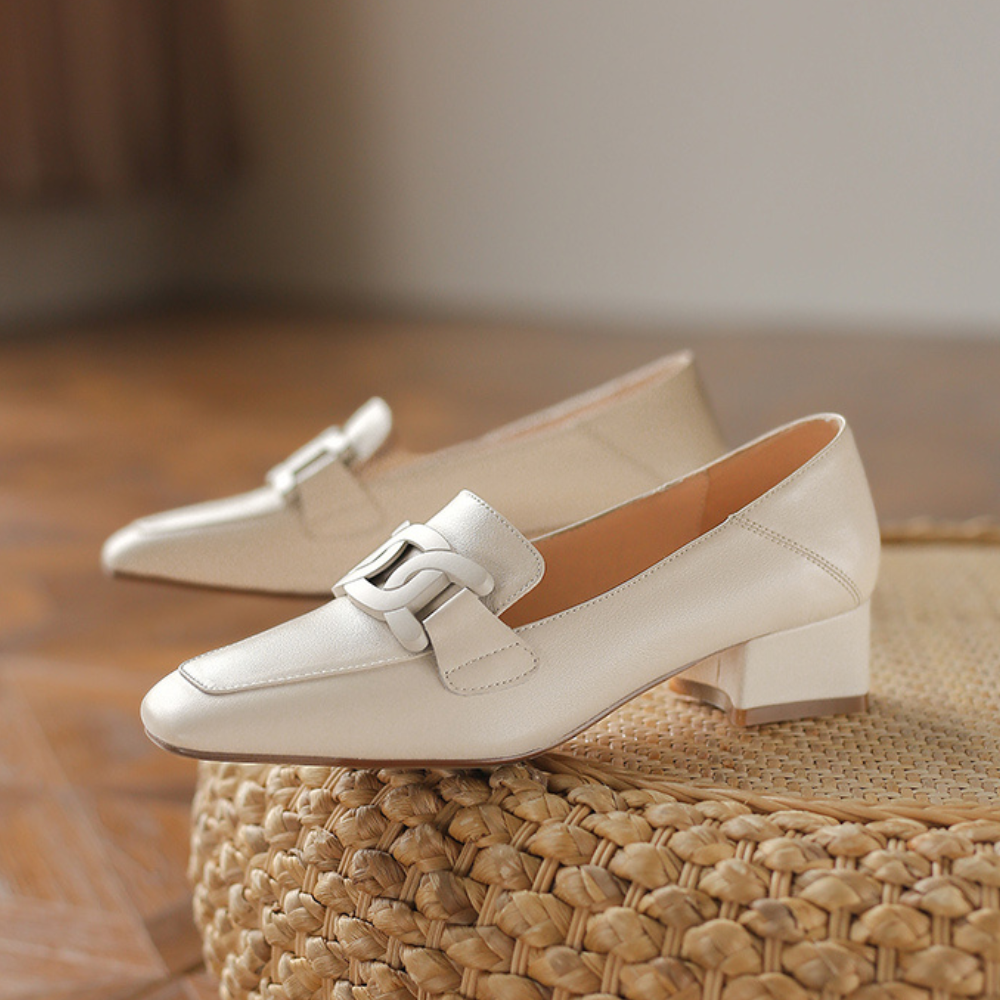 Verity Women's Mary Jane Loafers – Leather Shoes with a Chunky Heel for All-Day Comfort