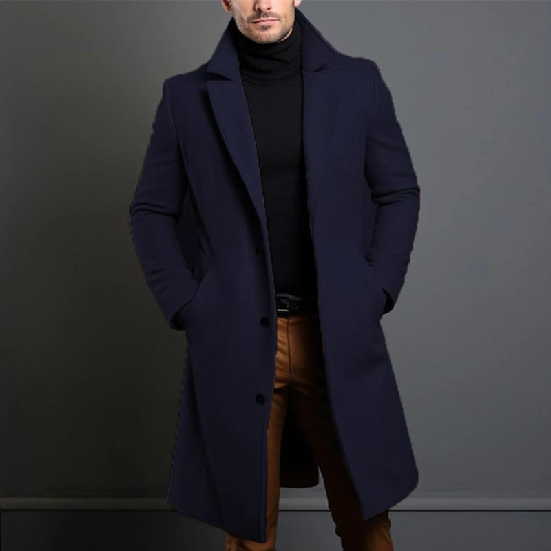 Sabine Men's Wool Coat – Classic Cut with Cozy, Durable Fabric & Timeless Design