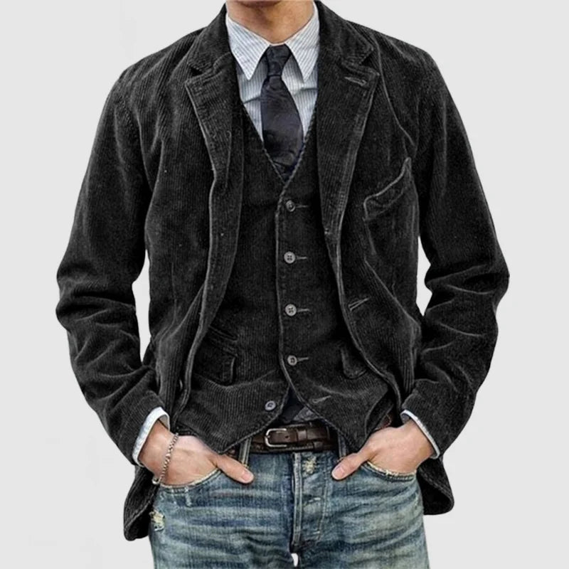 Xavier Men's Corduroy Blazer – Refined, Cozy & Versatile with a Modern Vest