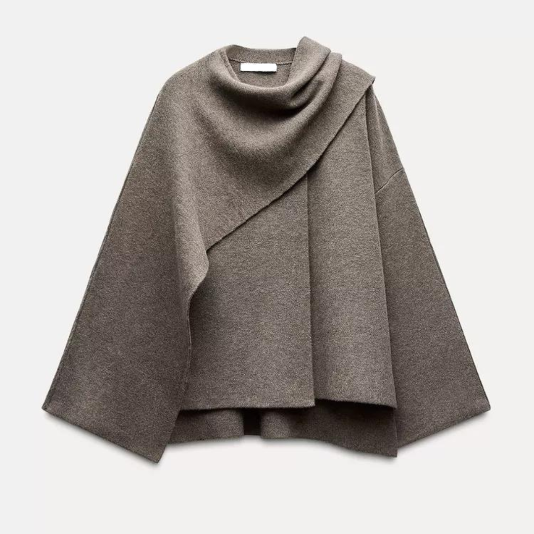 Persia Women's Poncho – Asymmetric Wool Design, Chic and Perfect for Winter Warmth