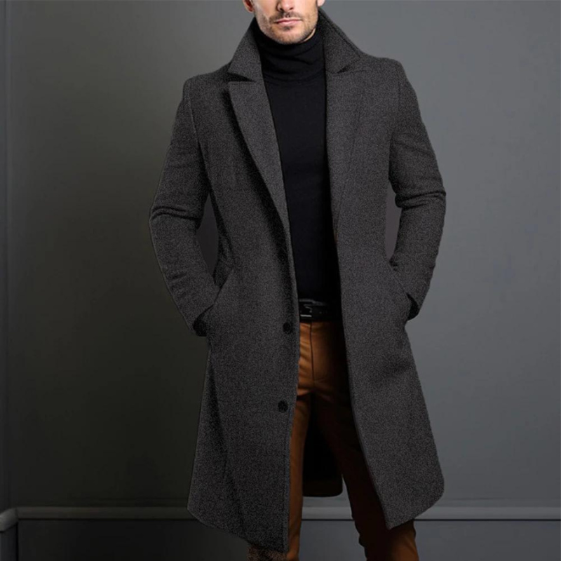 Sabine Men's Wool Coat – Classic Cut with Cozy, Durable Fabric & Timeless Design
