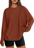 Maren Women's Oversized Long-Sleeve T-Shirt – Crewneck, Stretchy Material & Easy Fit