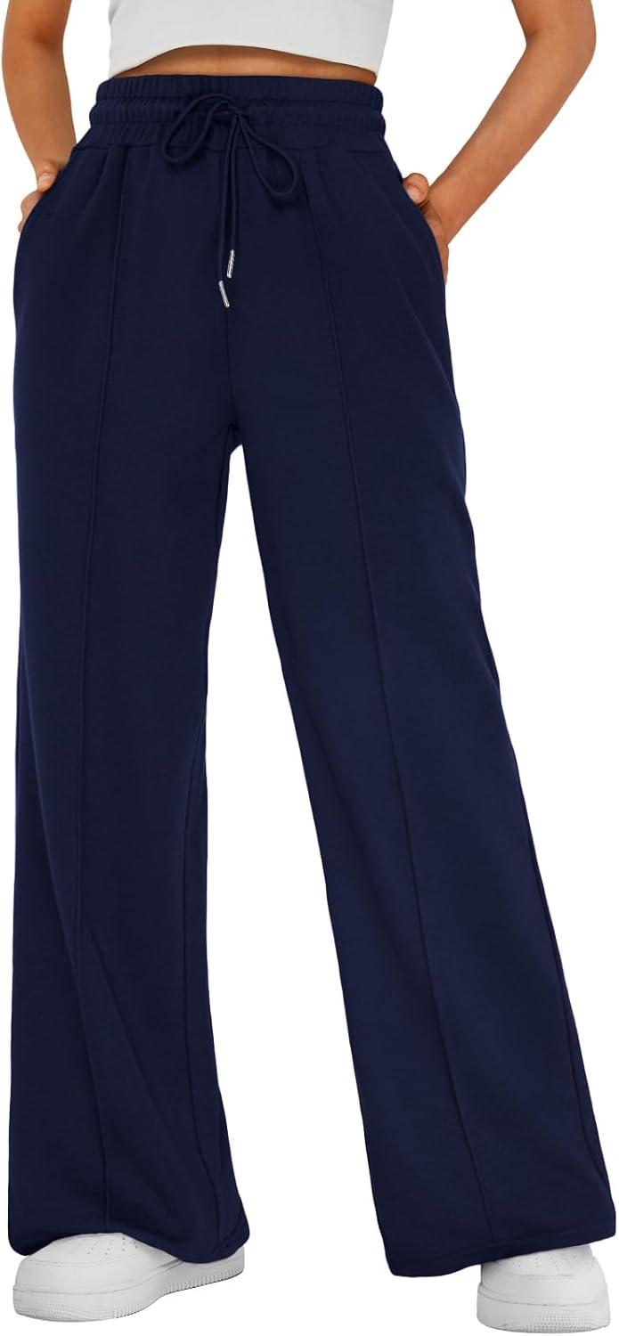 Malachi Women's Wide-Leg Sweatpants – High-Rise Waist, Drawstring & Side Slip Pockets