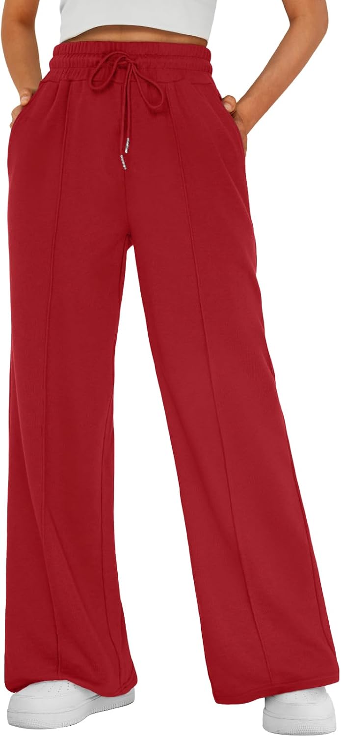 Malachi Women's Wide-Leg Sweatpants – High-Rise Waist, Drawstring & Side Slip Pockets