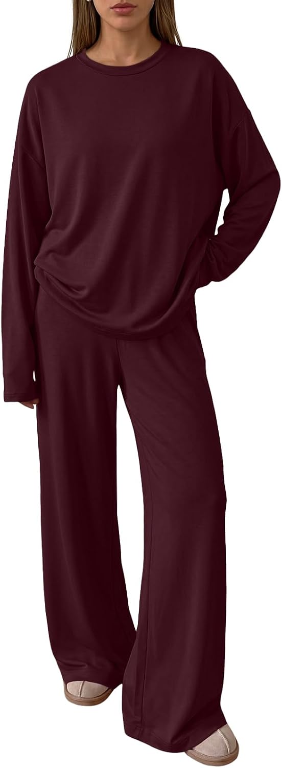 Vesper Women's Two-Piece Lounge Set – Longline Top & Wide-Leg Pants with Handy Pockets