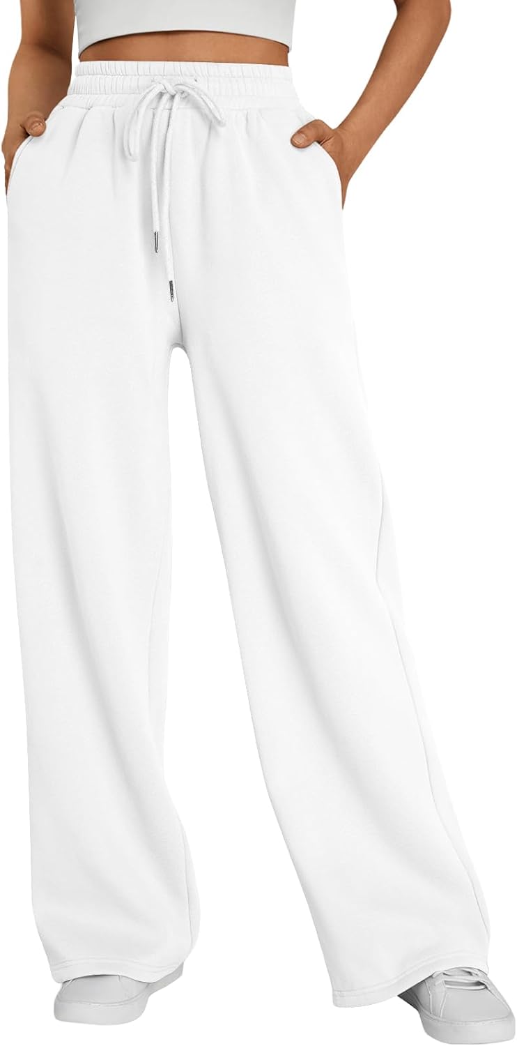 Dorian Women's Wide-Leg Sweatpants – High-Rise Waist, Drawstring & Handy Pockets