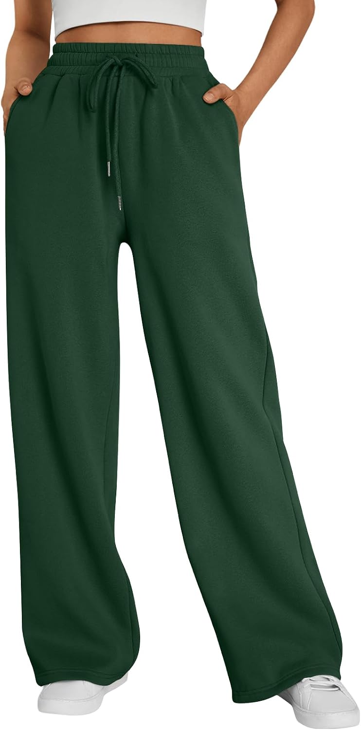 Dorian Women's Wide-Leg Sweatpants – High-Rise Waist, Drawstring & Handy Pockets