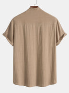 Thorne Men's Summer Two-Piece Set – Breathable Linen-Feel Style with Short-Sleeve Design & Easy-Fit Trousers