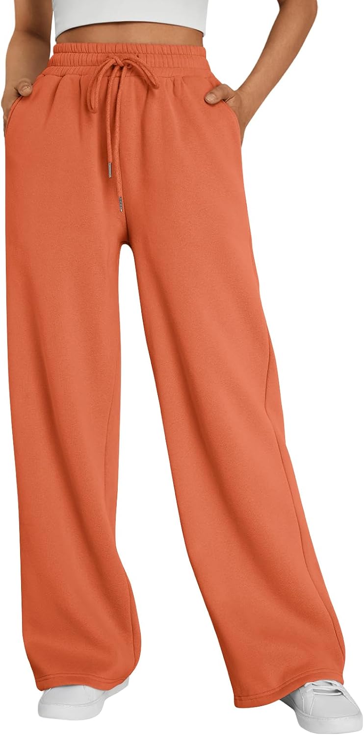 Dorian Women's Wide-Leg Sweatpants – High-Rise Waist, Drawstring & Handy Pockets