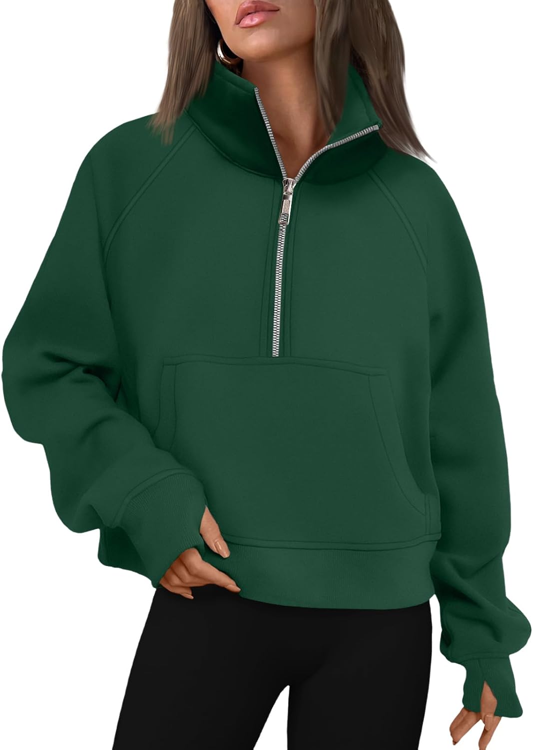 Fitzgerald Women's Fleece-Lined Hoodie – Dropped-Shoulder Design, Thumb Holes & Front Pouch Pocket