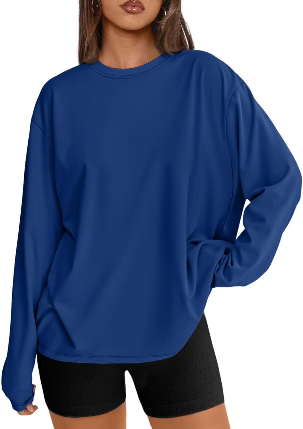 Maren Women's Oversized Long-Sleeve T-Shirt – Crewneck, Stretchy Material & Easy Fit