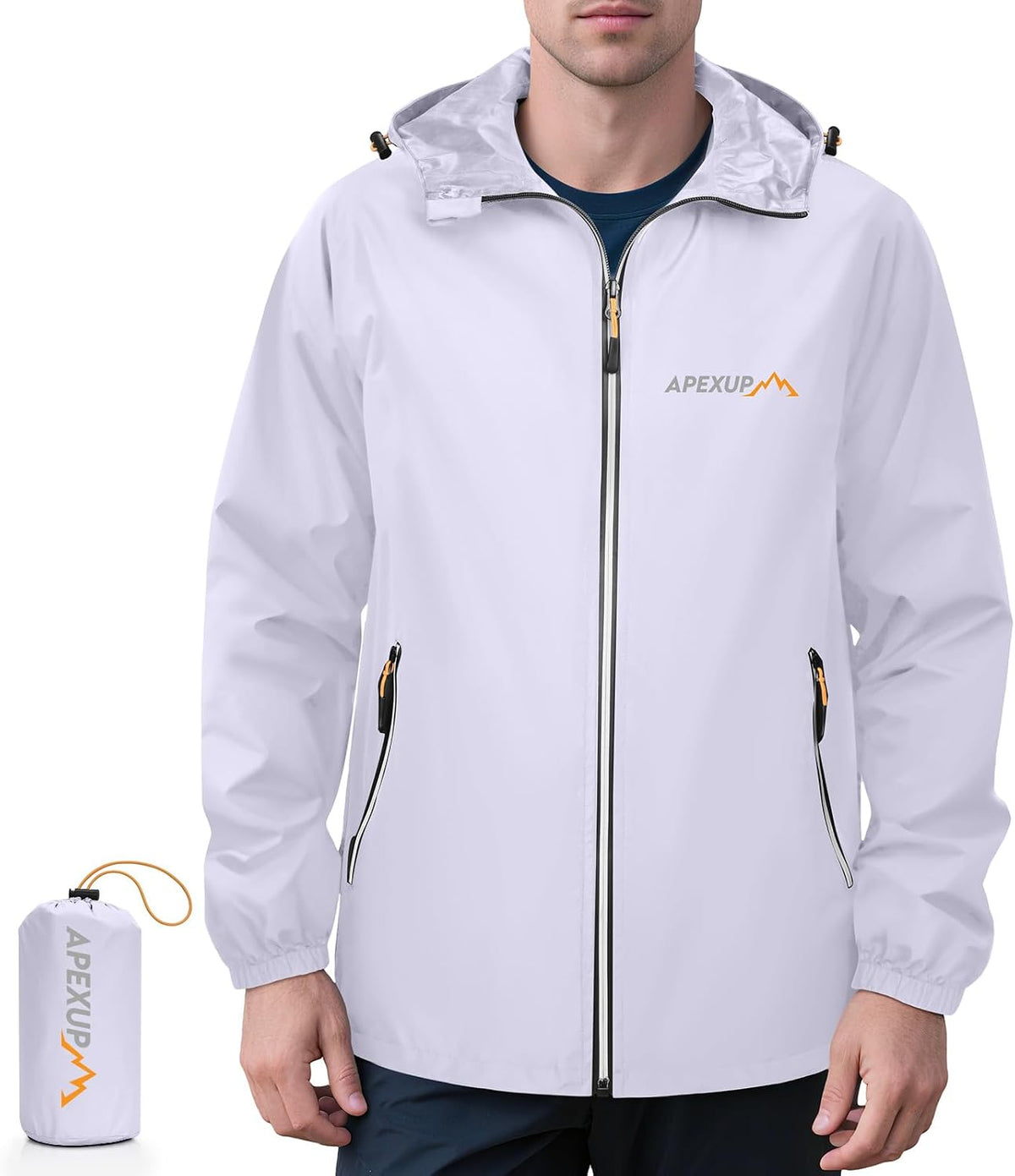Kessler Men's Waterproof Rain Jacket – Packable, With Hood, Reflective & 4 Handy Pockets