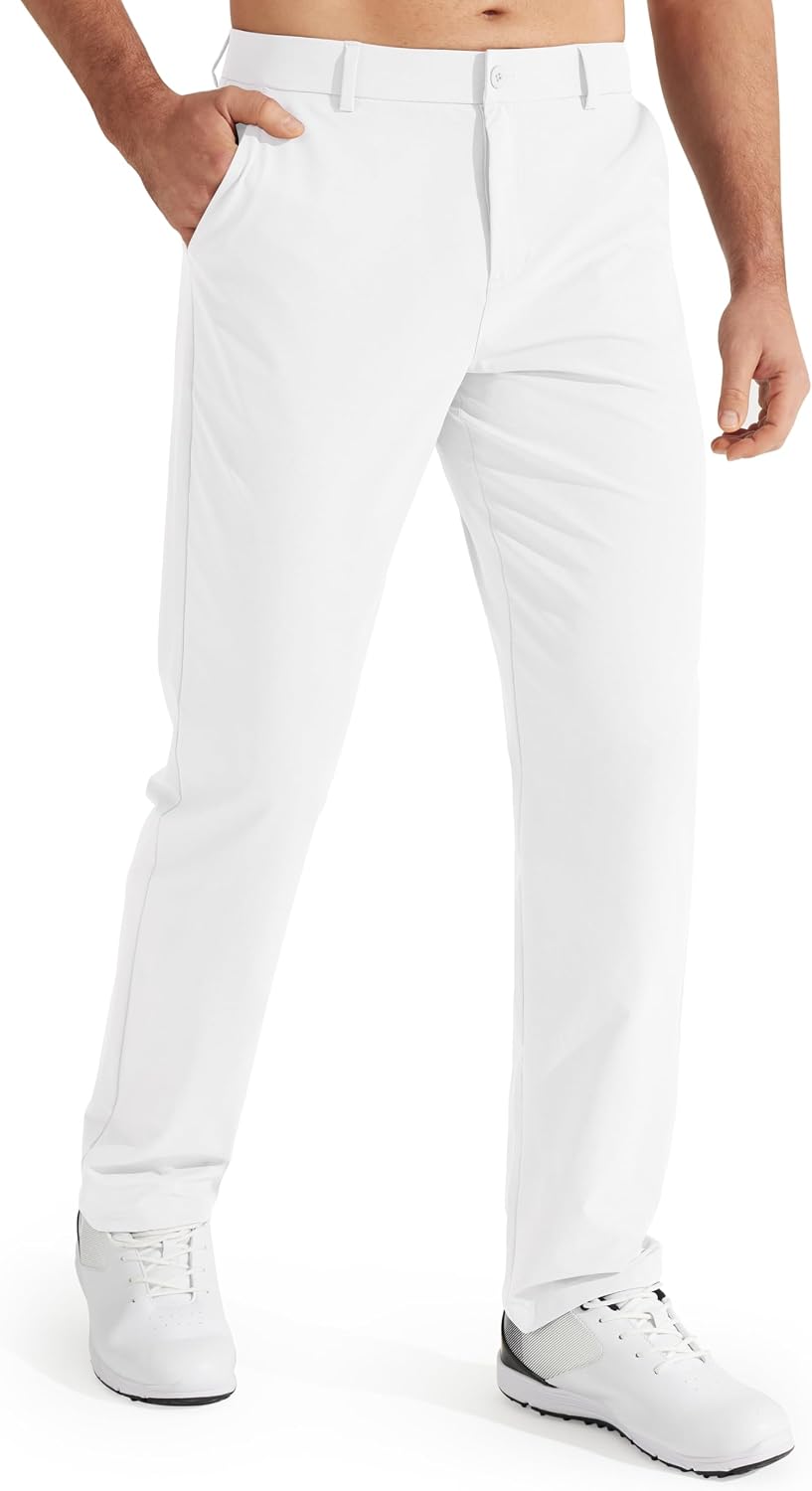 Noor Men's Straight-Leg Trousers – Flexible Fabric, Belt Loops & 4 Handy Pockets