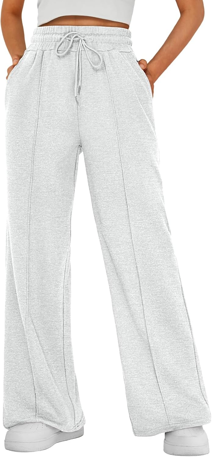 Malachi Women's Wide-Leg Sweatpants – High-Rise Waist, Drawstring & Side Slip Pockets