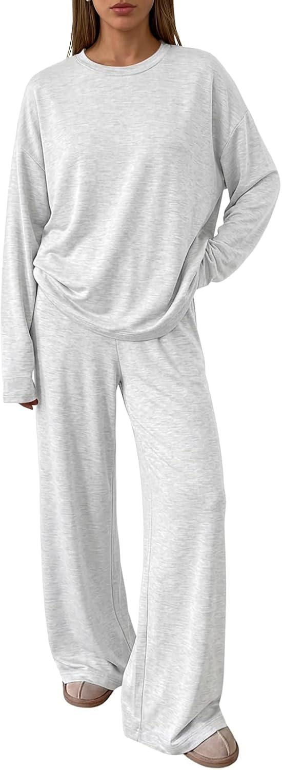 Vesper Women's Two-Piece Lounge Set – Longline Top & Wide-Leg Pants with Handy Pockets