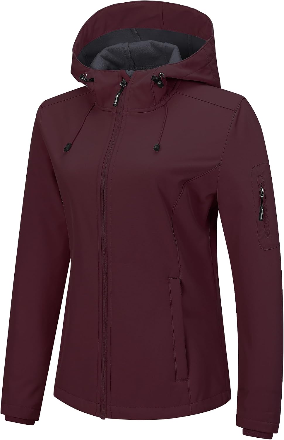 Lennox Women's Softshell Jacket – Fleece-Lined Interior, With Hood, Windproof & 5 Handy Pockets