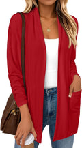 Dovie Women's Hip-Length Cardigan – Double Placket, Handy Pockets & Easy Fit