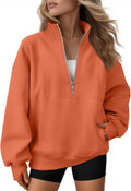 Honora Women's Oversized Quarter-Zip Sweatshirt – Mock Neck, Fleece-Lined Interior & Handy Pockets