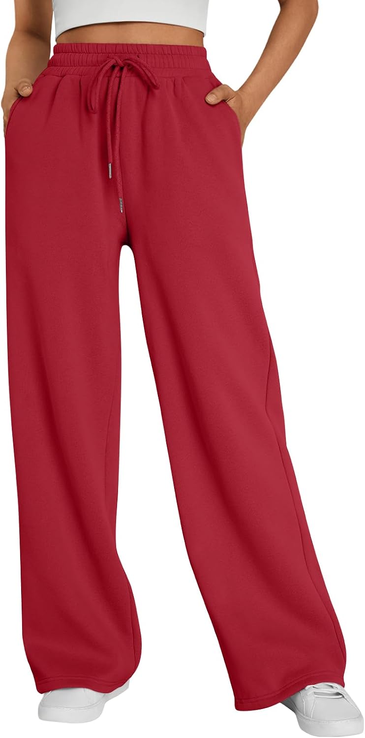 Dorian Women's Wide-Leg Sweatpants – High-Rise Waist, Drawstring & Handy Pockets