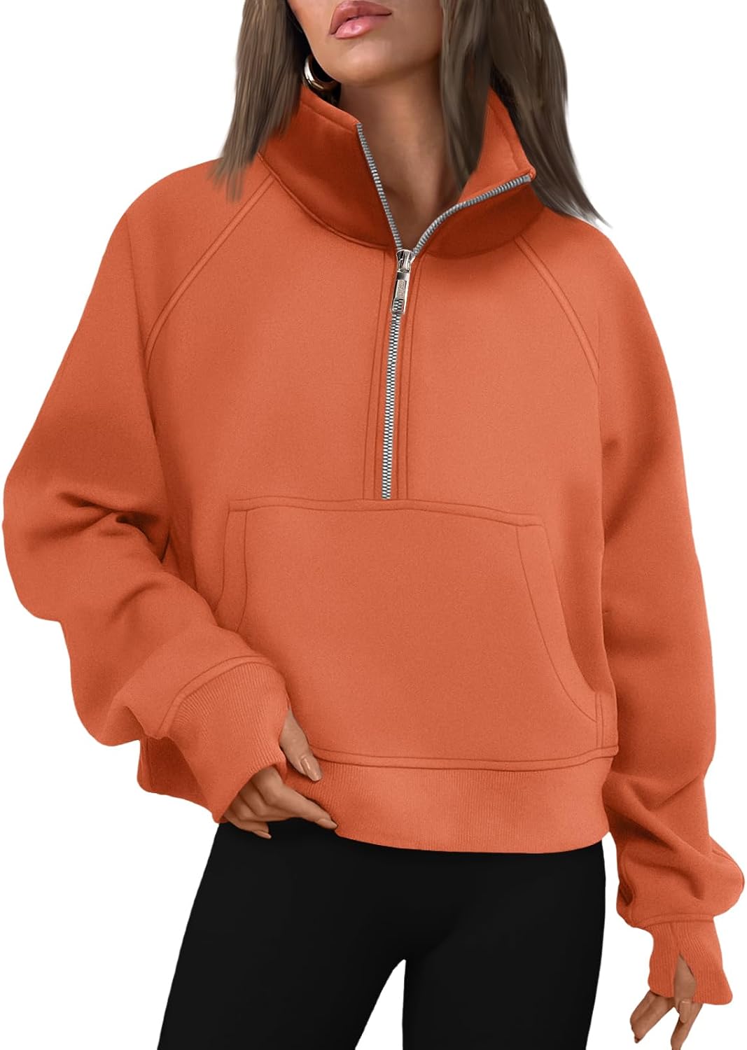 Fitzgerald Women's Fleece-Lined Hoodie – Dropped-Shoulder Design, Thumb Holes & Front Pouch Pocket