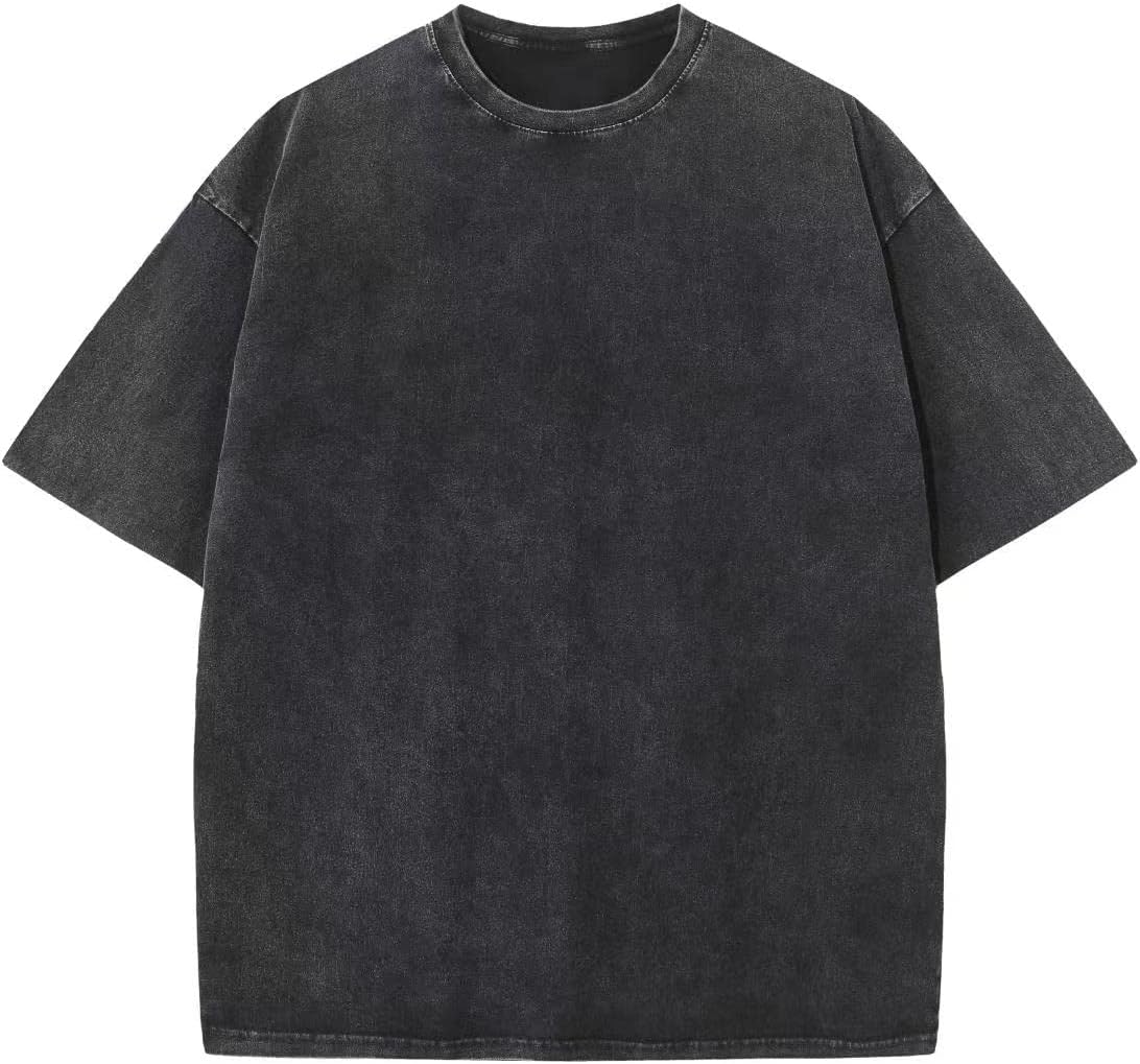 Garrick Men's Vintage Cotton T-Shirt – Roomy Fit, Mineral Wash & Heavyweight Fabric