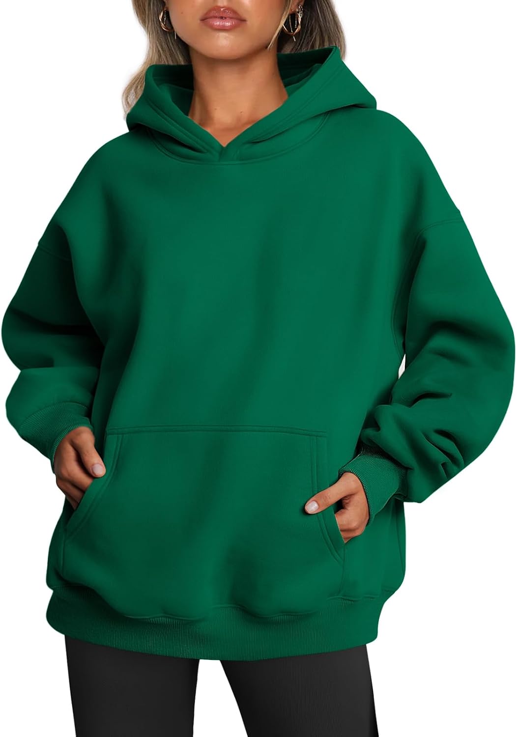Aveline Women's Oversized Fleece Hoodie – Dropped-Shoulder Design, Front Pouch Pocket & Pullover