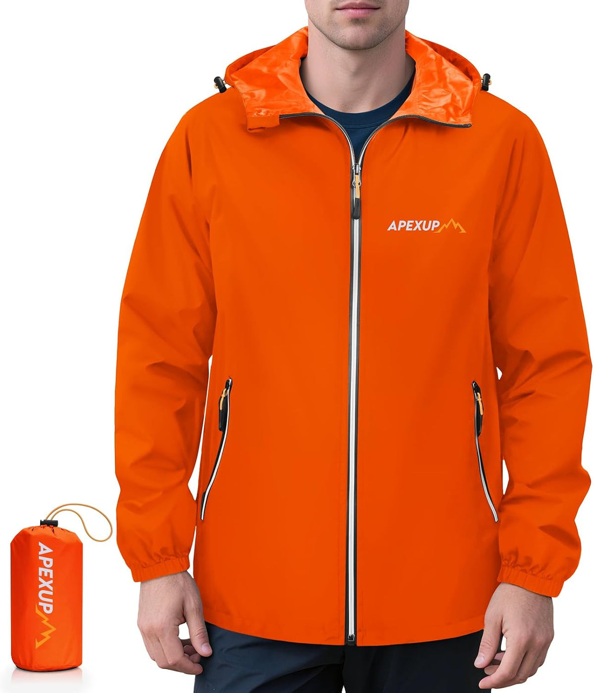 Kessler Men's Waterproof Rain Jacket – Packable, With Hood, Reflective & 4 Handy Pockets