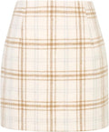 Malachi Women's Plaid Mini Skirt – High-Rise Waist, Pencil Fit & Invisible Side Zip